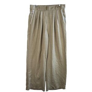 Tulléa Wide Leg Pleated Pants High Waist Career Casual XL Old Money Lightweight